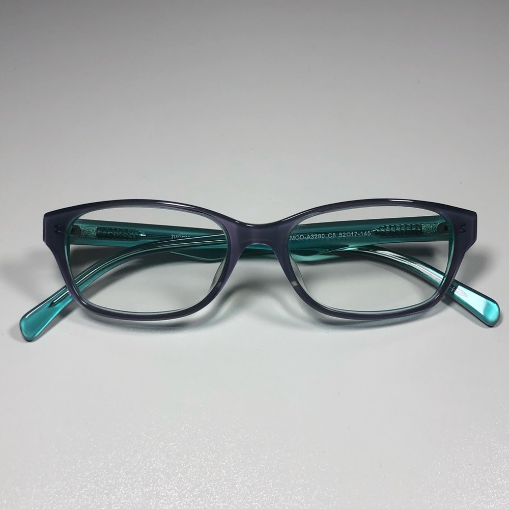 Zenni acrylic eyeglass frames purple & teal